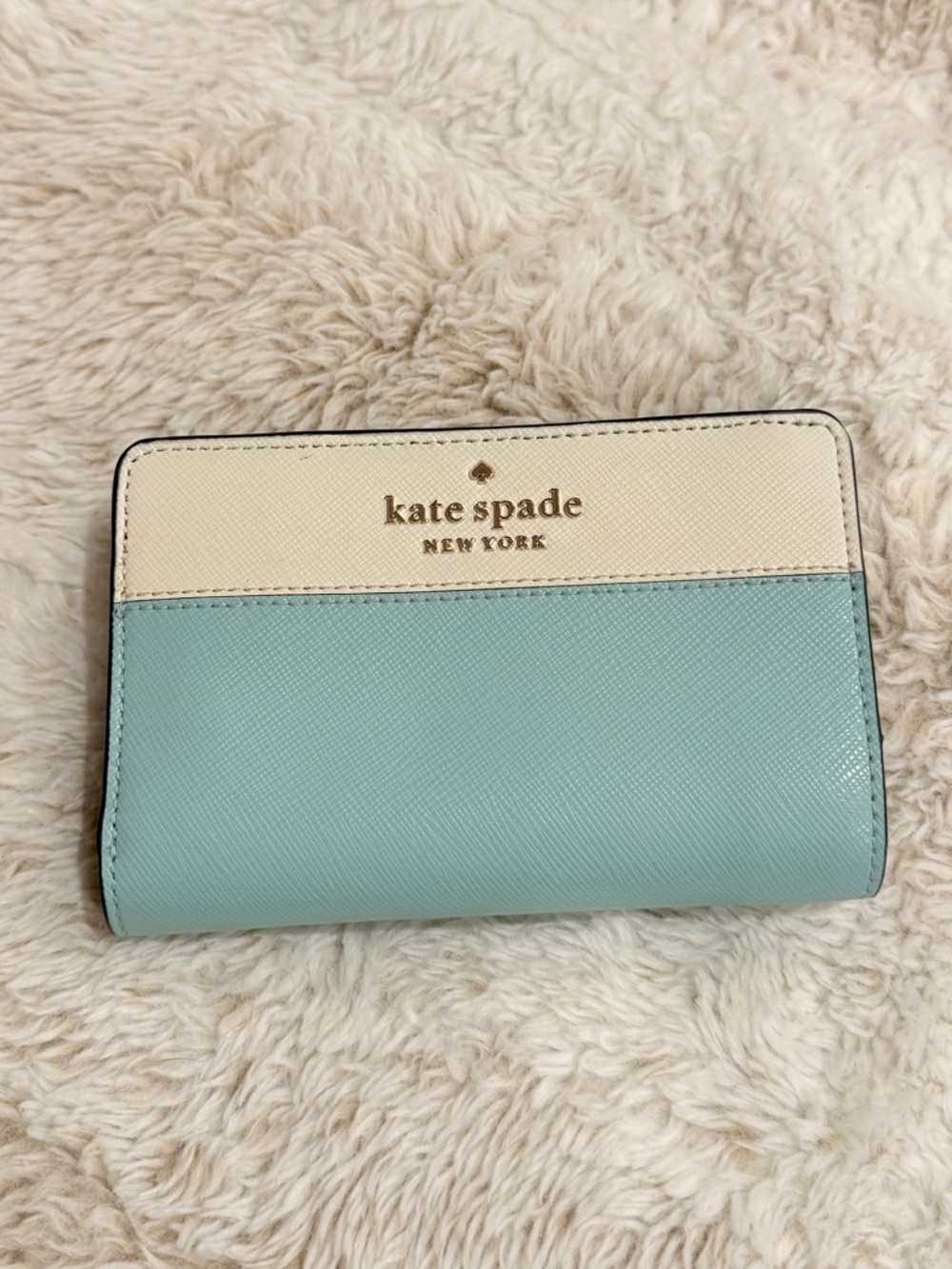 Kate Spade Two-Tone Cream and Light Blue Wallet
